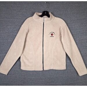 Second Skin Womens Jacket Medium Beige Full Zip Fleece Victoria Canada
